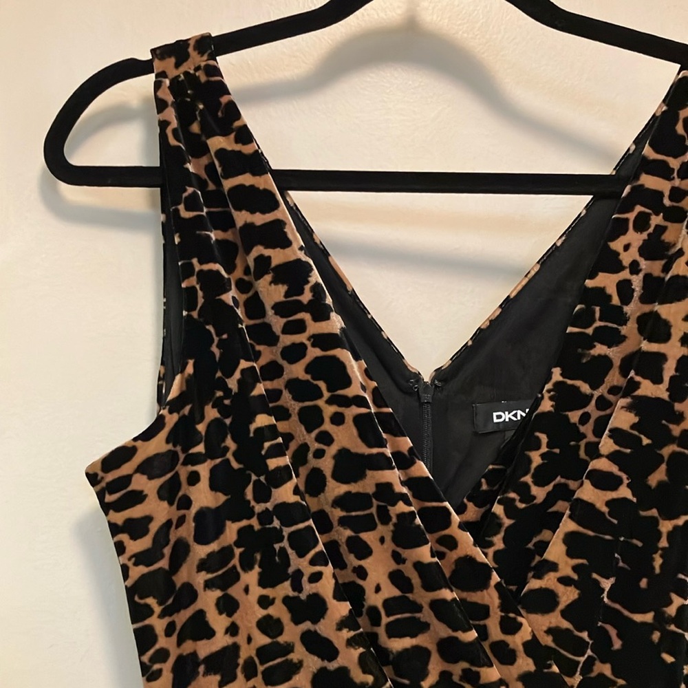 DKNY Velvet Leopard Cocktail Dress